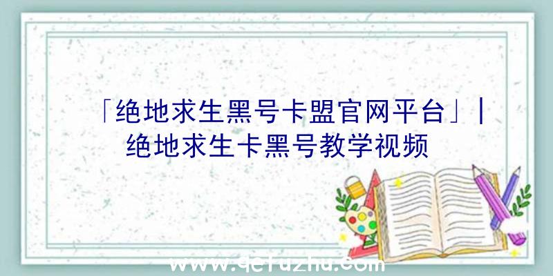 「绝地求生黑号卡盟官网平台」|绝地求生卡黑号教学视频